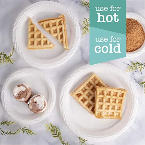 PLASTICPRO 100 Count Disposable 9 Inch White Plastic Dinner Plates large