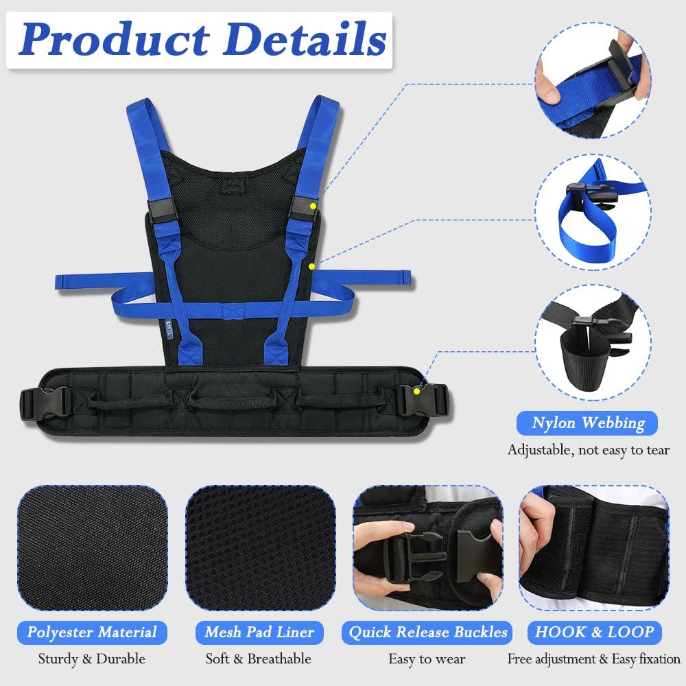 KAVIL Gait Belt for Seniors Transfer Belt Gait Belt with Handles Lift Standing Aids & Supports Physical Therapy Belt Walking Patient Parkinson, Pediatric Elderly Aids for Living