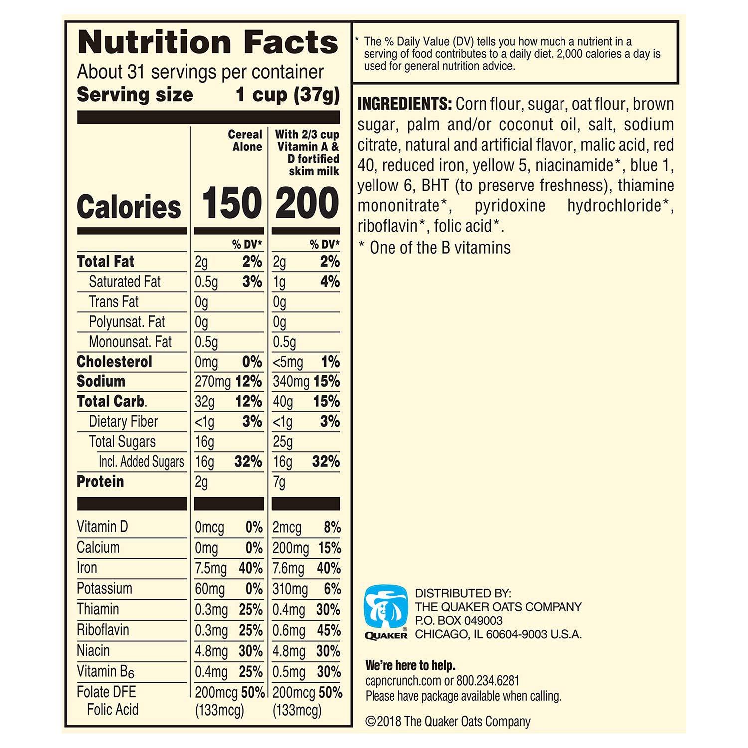 Cap'n Crunch Cap'n Crunch Berries Breakfast Cereal, 40 Ounce