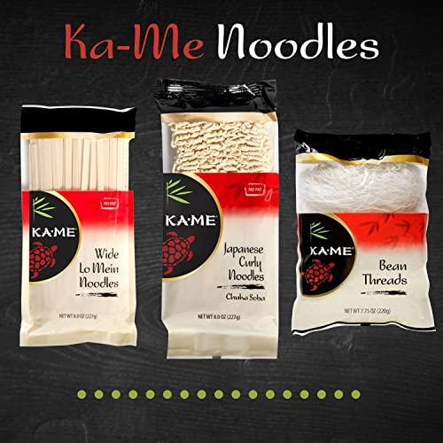 KA-ME Ka-Me Wide Lo Mein Noodles Chinese Pack Of 72 - Bulk Lo Mein Noodles Dry For Delicious And Authentic Quick Meals