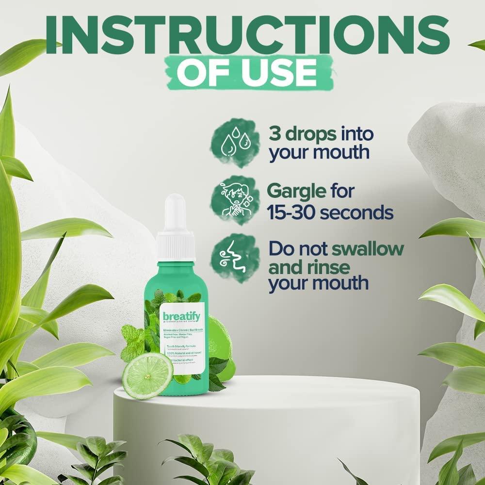 BREATIFY BREATIFY Bad Breath Treatment  Dry and Bad Mouth Smell Removing Drops  Easy to Carry and Handy Fresh Breath Oil serum, 20 mL, 0.68 Oz (Pack of 1, 0.68 Oz)
