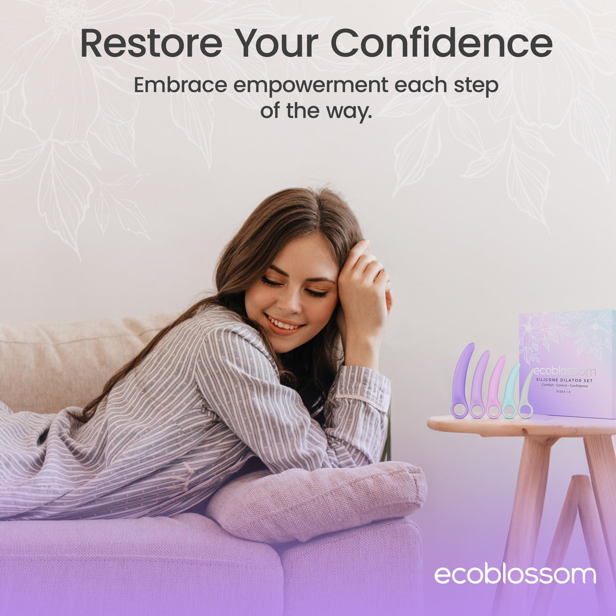 EcoBlossom Ecoblossom Silicone Dilator Set - The Most Comfortable Dilators for Women with Pain - Pelvic Floor Trainer, Stretcher, and Expander (Curved, Sizes 1-5)