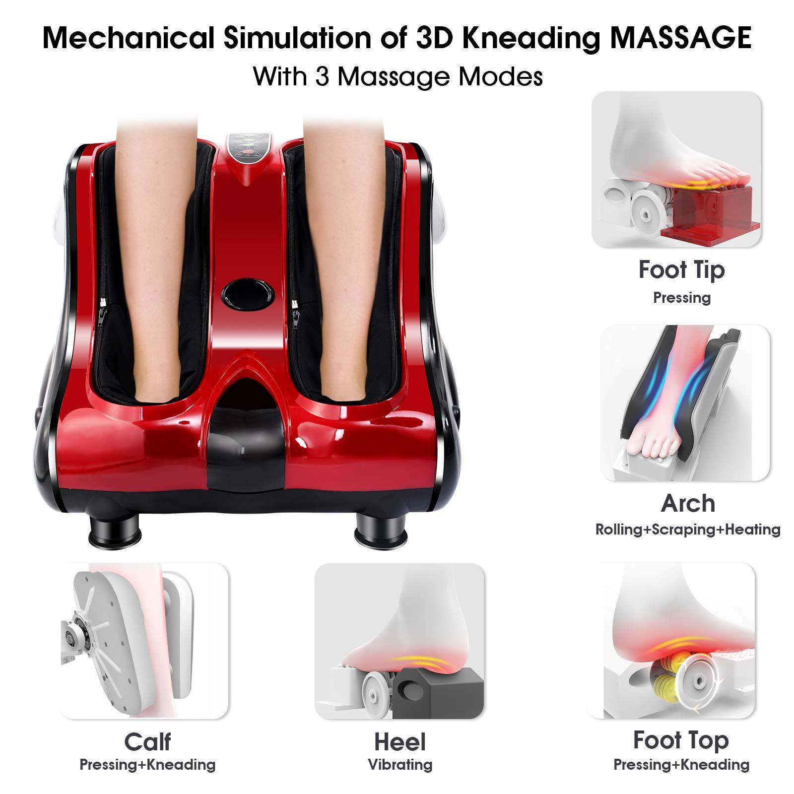 ARLIME ARLIME Foot Massager with Heat, Shiatsu Feet Massager Machine, 3-Level Intensity Modes, Deep Kneading Vibration, Electric Foot Massager for Neuropathy, Circulation and Leg Pain Relief