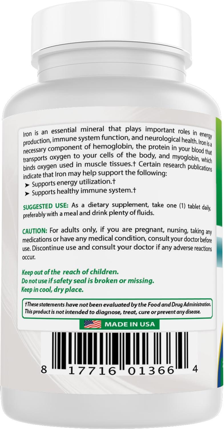 Best Naturals Best Naturals Iron Supplement - 65 mg - 240 Tablets - Non-GMO & Gluten Free