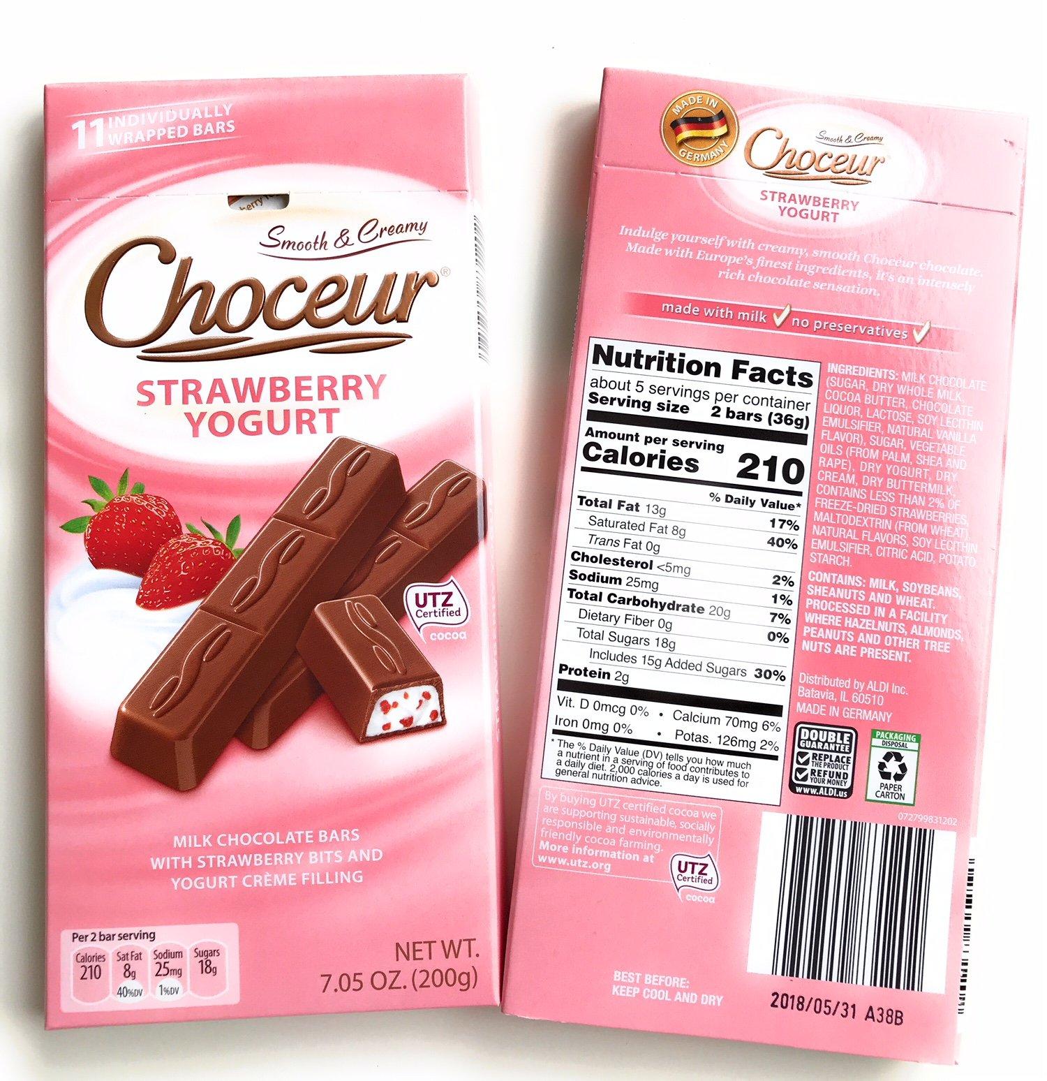Choceur Choceur Milk Chocolate Bars with Strawberry and Yogurt (pack of 2)