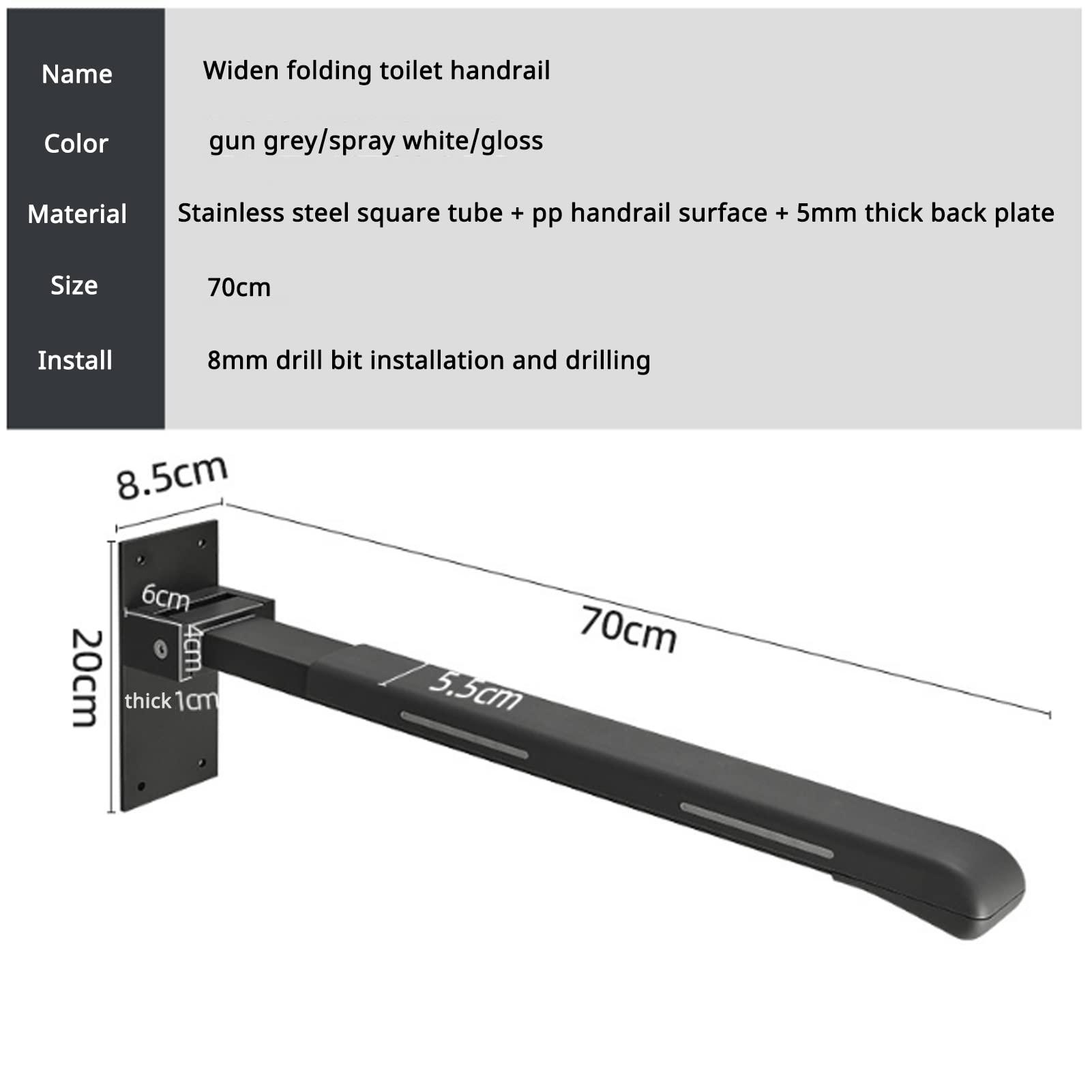 WeBert Bathroom Grab Rails,Shower Handle Bars for Elderly, Foldable Drop Down Toilet Rail Stainless Steel Flip Up Handicap Safety Grab Bar Rails Support for Walls Drop Down Screw-in Grab Bar,Supports 200kg(C