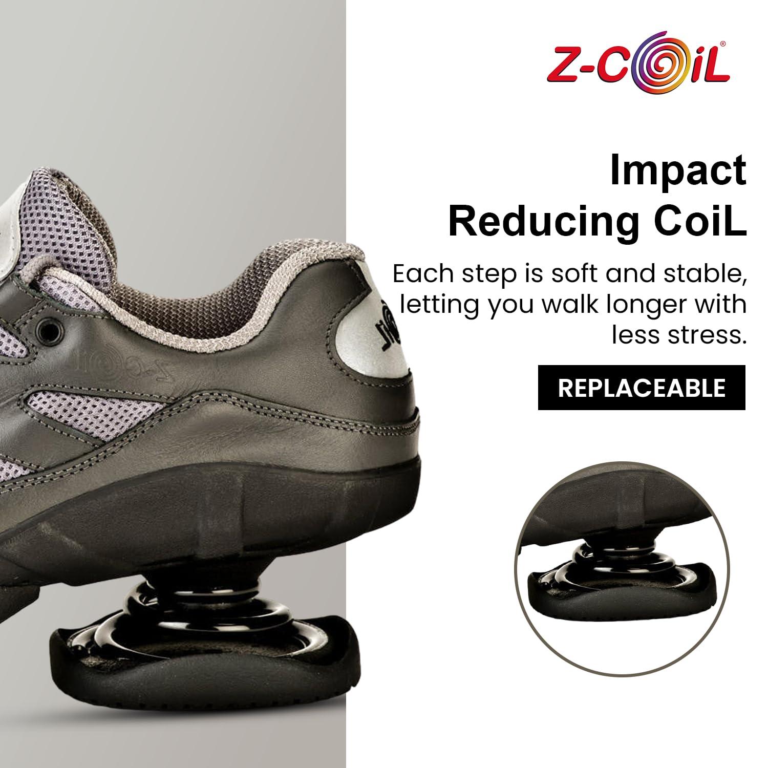 Z-CoiL Z-CoiL Freedom Classic Women\'s Sports Shoe - Orthopedic Shoes for Men - Orthotic Walking Sneaker for Pain Relief, Foot Support, and Comfort - Open Coil Grey/Black
