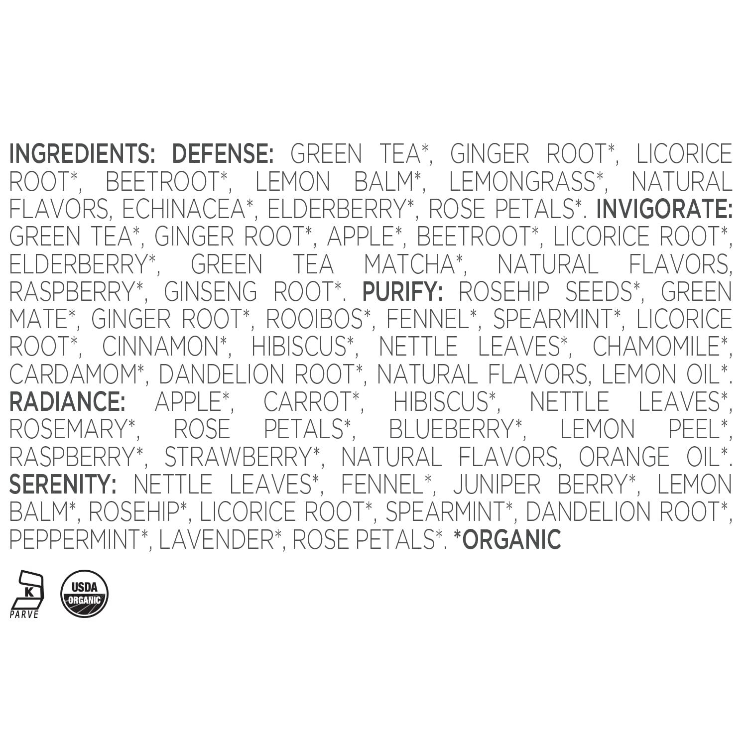 Tea Forte Tea Forte Wellbeing Gift Set, Tea Gift Box w Cafe Tea Cup, Tea Tray & Sampler of 10 Tea Pyramid Infusers