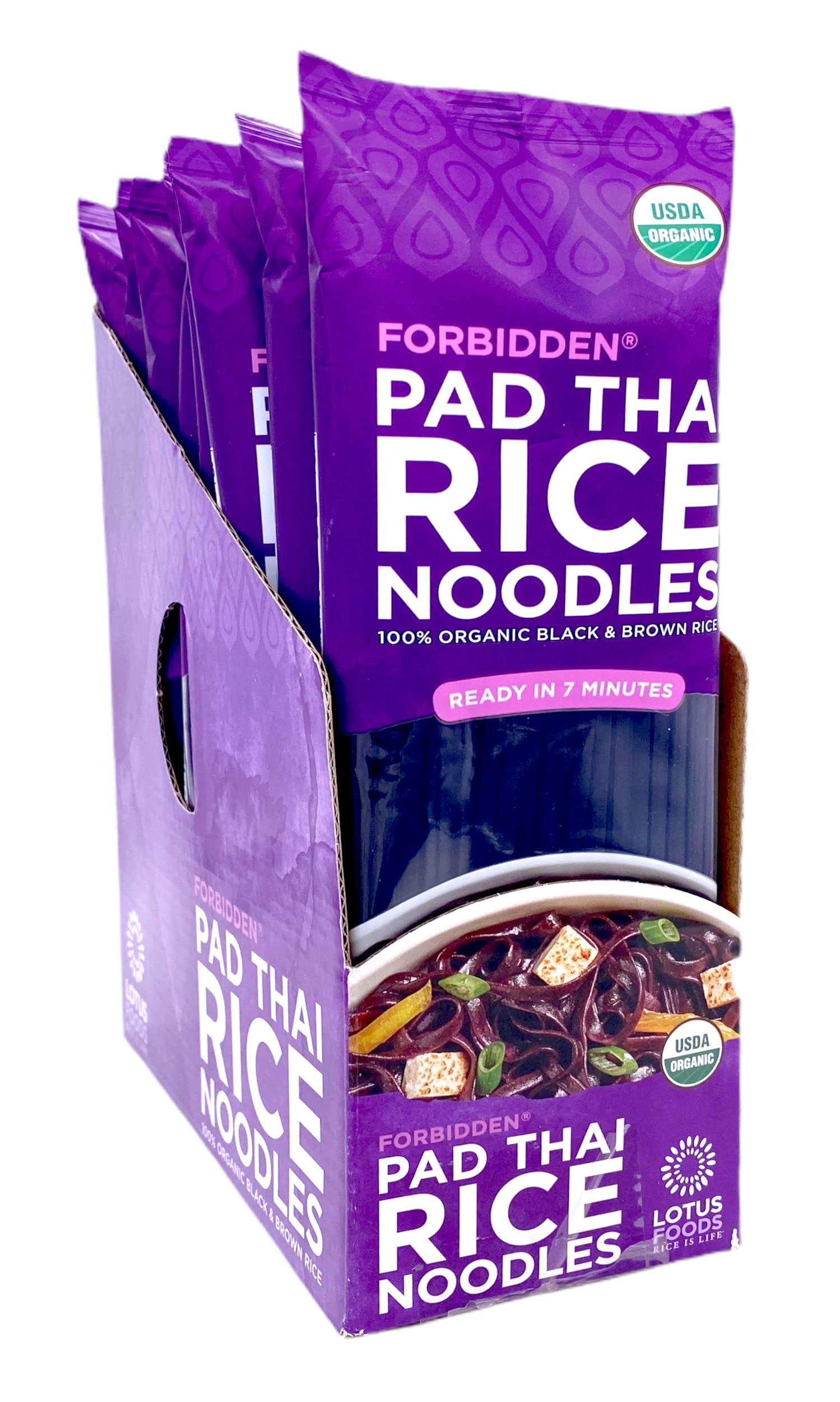 Lotus Foods Lotus Foods Organic Forbidden Rice Pad Thai Noodles - Asian Style Noodles for Pho or Stir Fry, Gluten Free, Vegan, Whole Grain, Non GMO, Serve Hot or Cold - 8 Oz (Pack of 8)