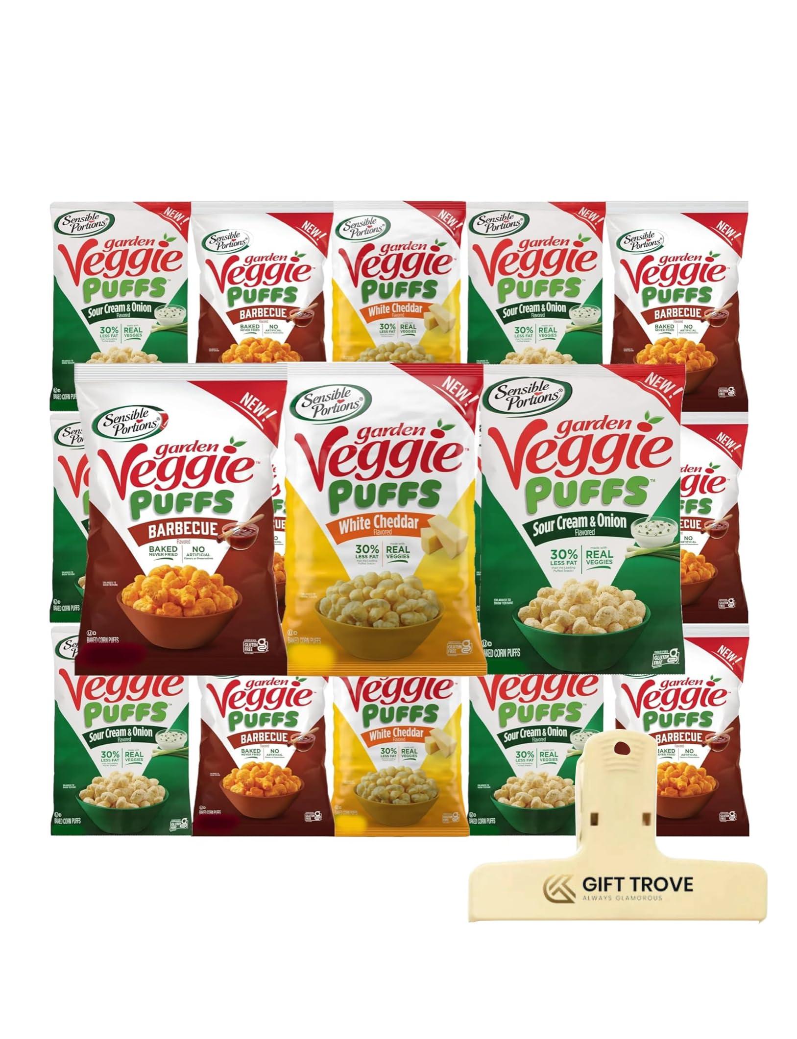 GT GIFT TROVE ALWAYS GLAMOROUS Sensible Portions Garden Veggie Snacks (Veggie Puffs Variety - (Pack of 15))