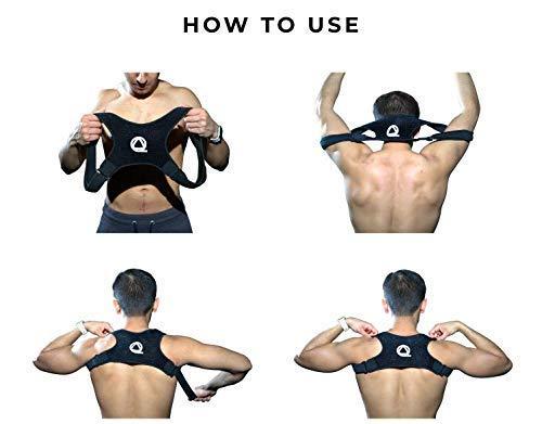 Qualild LLC Qualid Posture Corrector- Invisible Under Clothes, Men and Women, Body Fitting, One Size Fits All, High Quality, Thin and Comfortable (Black)