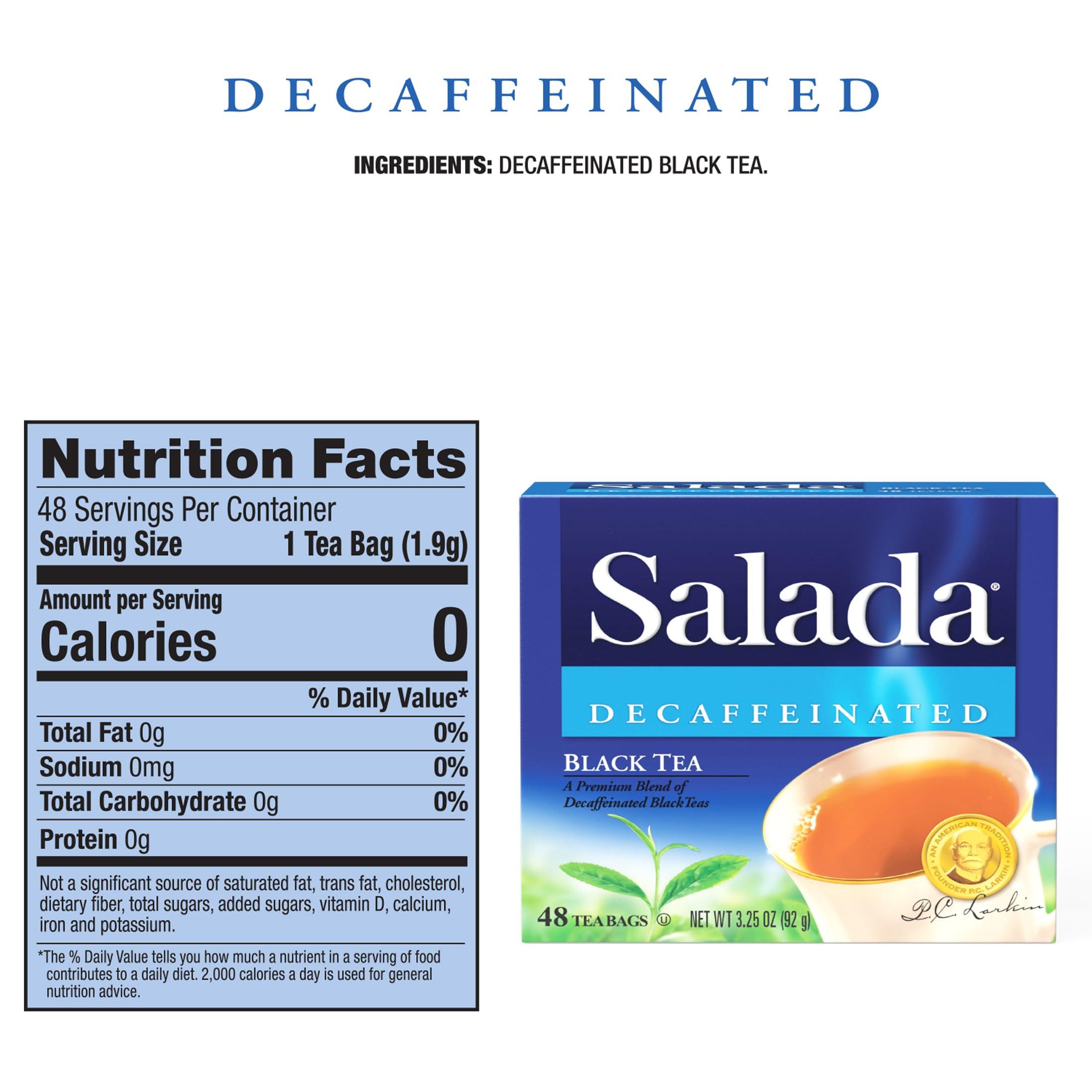 Salada Salada Decaffeinated Black Tea Blended Strong Black Tea with 48 Tea Bags Per Box (Pack of 2) Contains Caffeine Brew Hot Flavored Rich in Antioxidants Original Blend