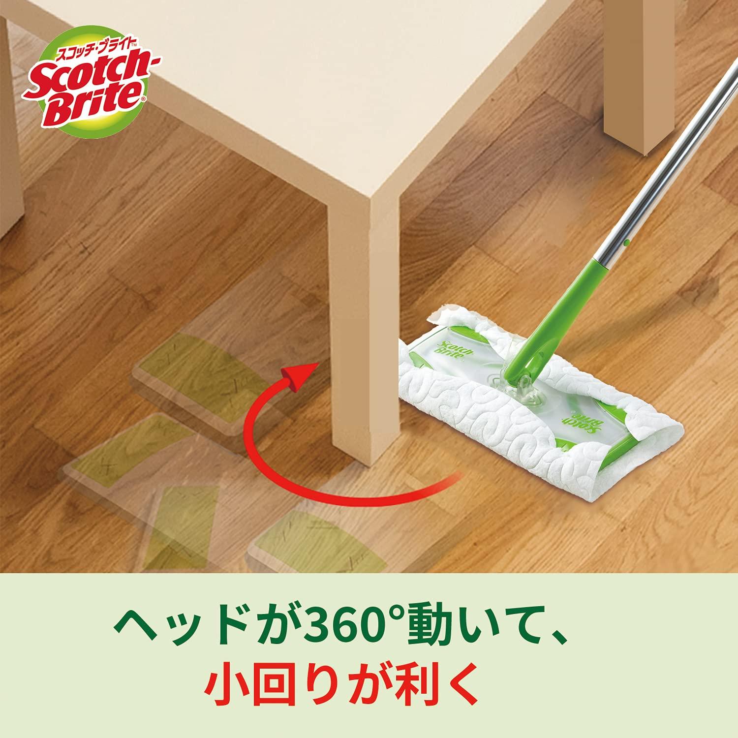 (3M) 3M Scotch-Brite Flooring Wiper, Main Unit, Joints, Floor Wiping, Cleaning, Dry Sheets, 3 Pieces