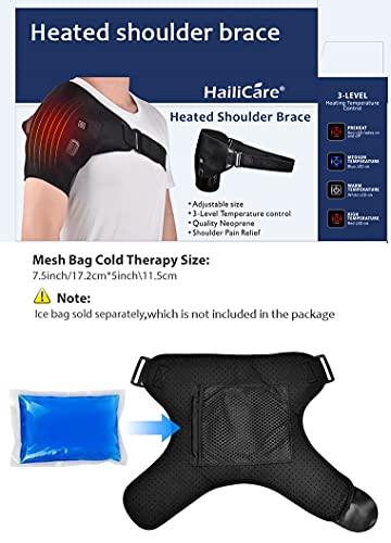 lovelifejoy Heated Shoulder Wrap, 3 Heat Settings, Heating Pad Support Brace for Rotator Cuff, Joint Capsule & Biceps Tendon Injury, Frozen Shoulder, Shoulder Dislocation or Muscles Pain Relief (Black)