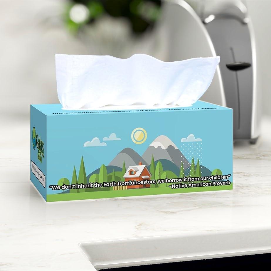 GAIA\'S Gaias Premium 3 Ply Facial Tissues, Strong and Soft, 140 Sheets (1680 Sheets - 12 Pack) Made From Recycled Paper, Zero Plastic Packaging, Eco-Friendly, Sustainable, Non-Lotion Bulk Pack