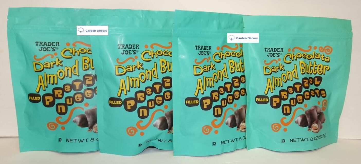 Trader Joe's2 Trader Joe's2 Dark Chocolate Almond Butter Filled Pretzel Nuggets 8oz 227g (Four Bags)