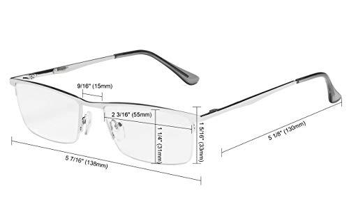 Eyekepper Eyekepper Blue Light Blocking Reading Glasses Half-Rim Computer Readers Eyeglasses-Yellow Tinted Lens Reading Glasses (Gunmetal, 2.75)