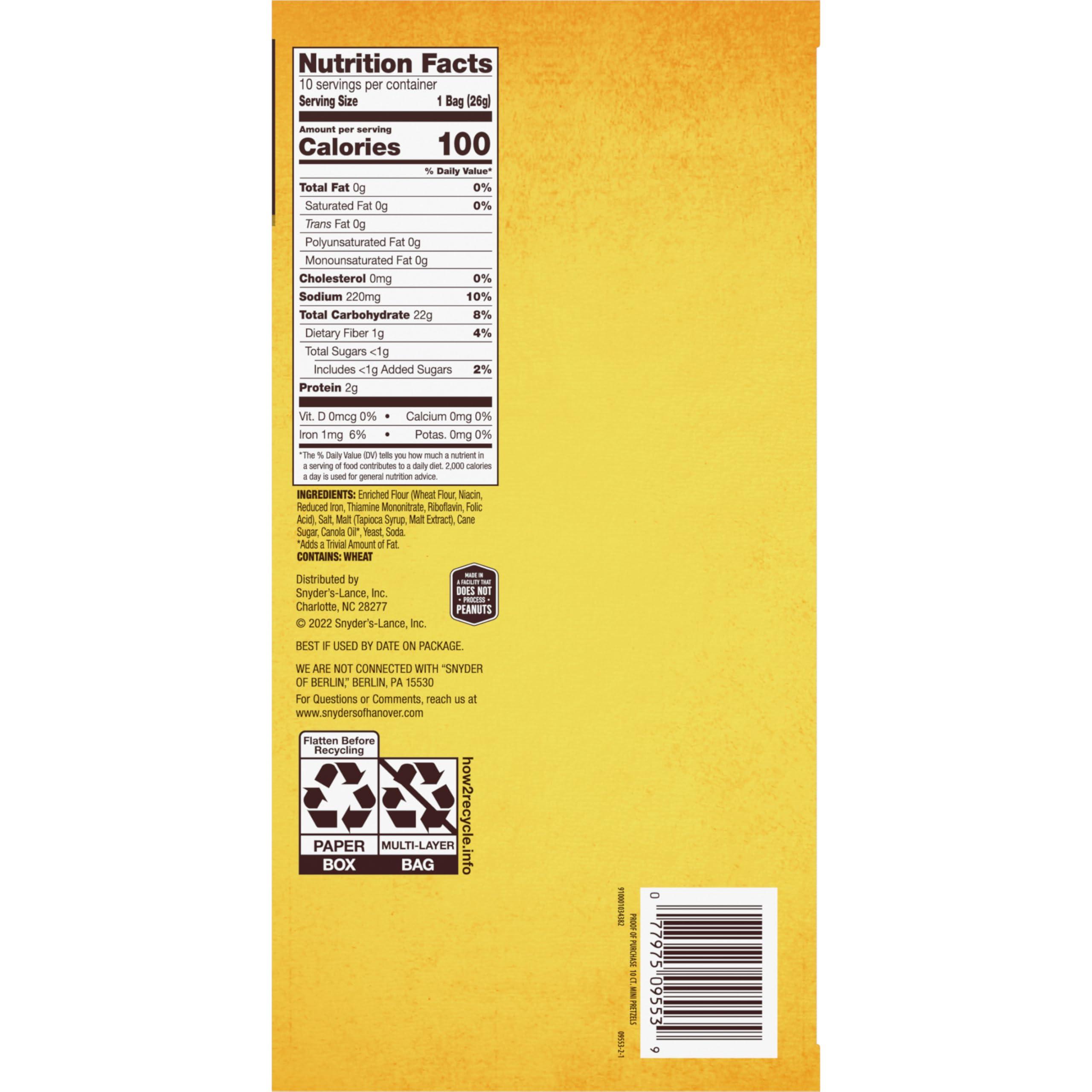 Snyder's of Hanover Snyder\'s of Hanover, 100 Calorie Mini Pretzels, Individual Packs, 10 Ct (pack of 1)