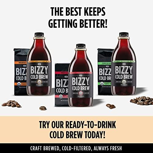 Bizzy Bizzy Organic Cold Brew Coffee | Smooth & Sweet Blend | Coarse Ground Coffee | Micro Sifted | Specialty Grade | 100% Arabica | 1 LB