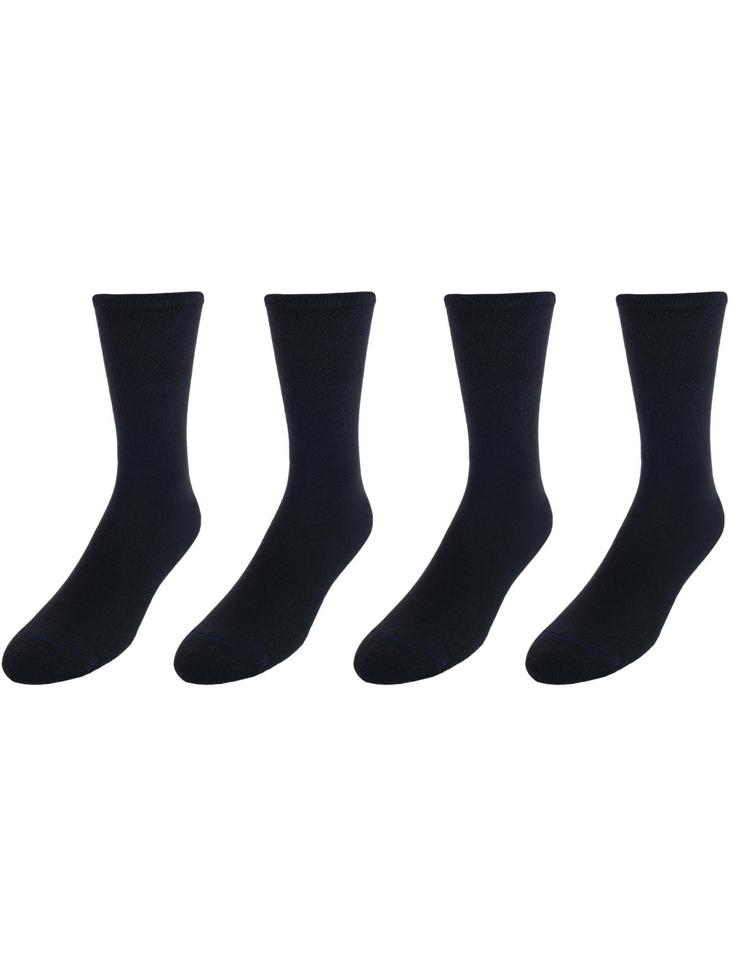 Dr. Scholl\'s Dr. Scholl\'s Men\'s Diabetic & Circulatory Crew Work Socks (4 Pair Pack), Black