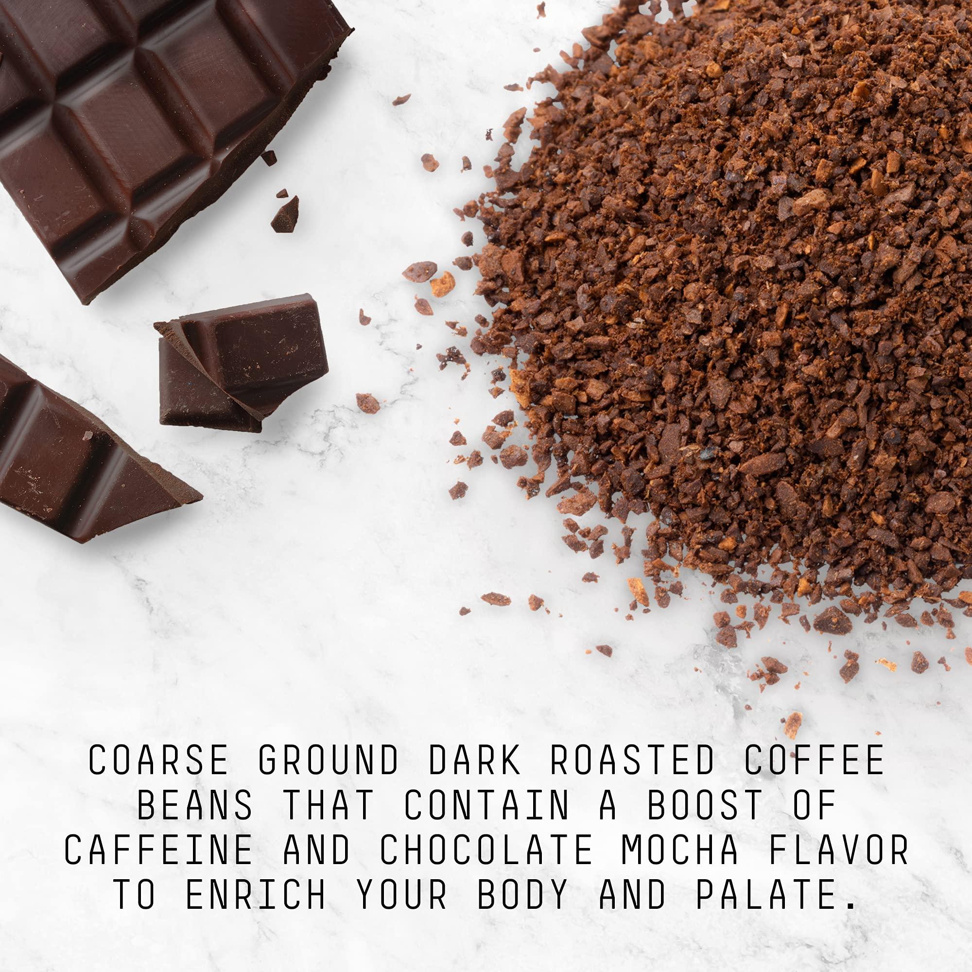 STONE STREET COFFEE COMPANY Stone Street Cold Brew Coffee, High Caffeine Boost Blend with Chocolate Mocha Flavor, Coarse Ground Flavored Coffee, Dark Roast, 1 LB
