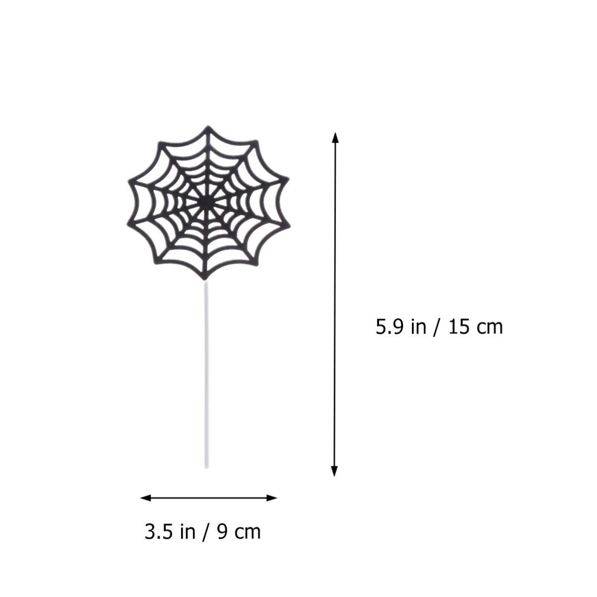 Hemoton Hemoton 12pcs Spider Web Cake Toppers,Paper Cupcake Toppers,Spider Web Cake Decorations,Spider Cake Topper Decoration,Halloween Spider Party Supplies or Wedding Festival Kids Birthday Spider Party