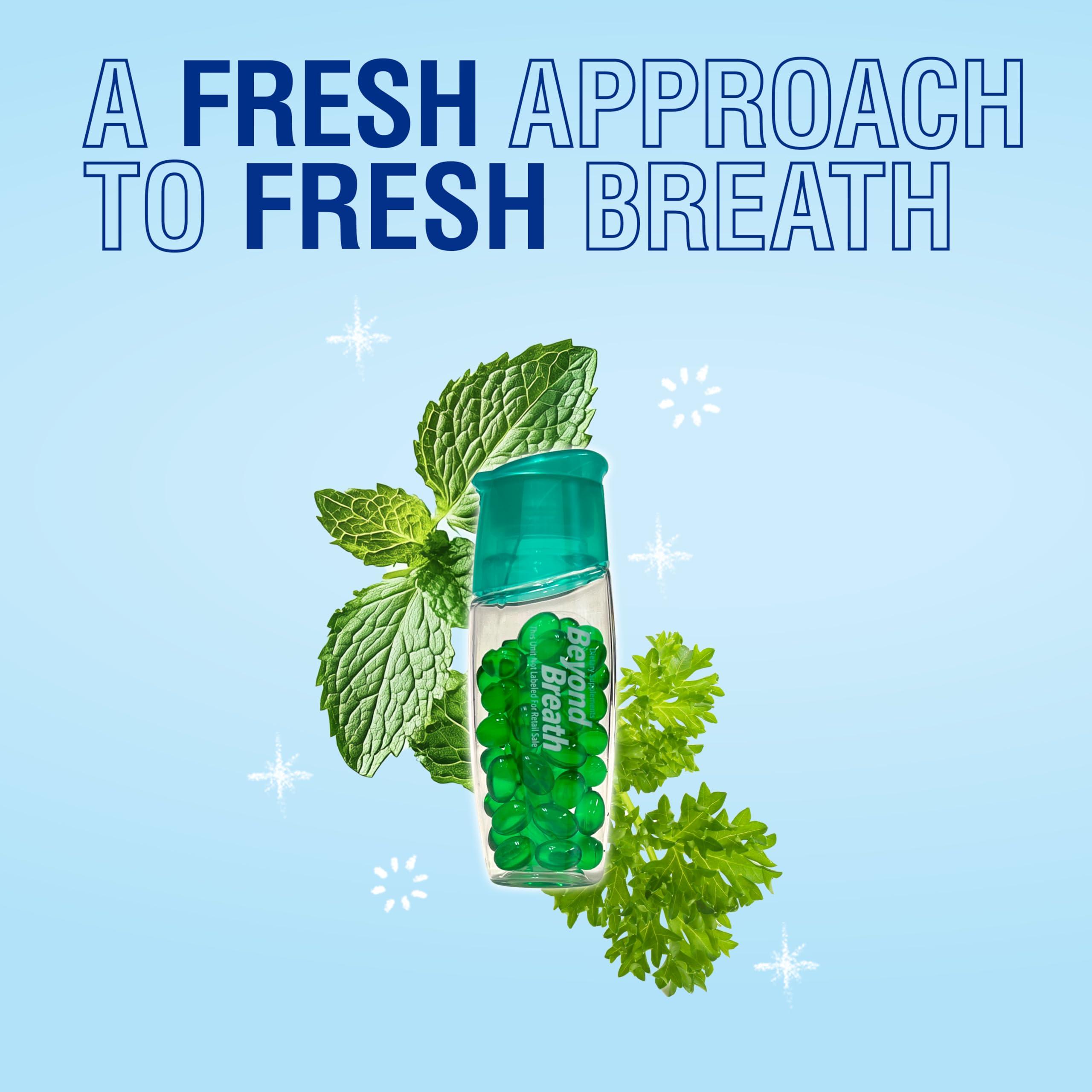 BEYOND BREATH Beyond Breath Breath Freshening Capsules, Fresher Breath From Inside-Out, Even Works On Bad Breath From Garlic, Lasts Up To 8 Hours, 50 Capsules