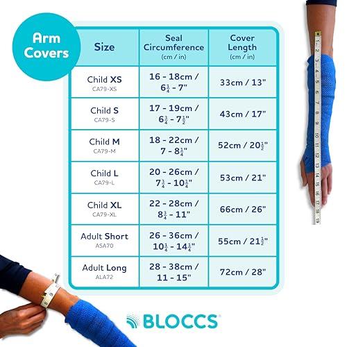 BLOCCS BLOCCS 100% Waterproof Cast Cover for Shower Arm Kids- Swim on Vacation, Shower & Bathe. Durable Child Arm Cast Protector for Shower or Swimming - #CA79-L - Child Arm (Large)