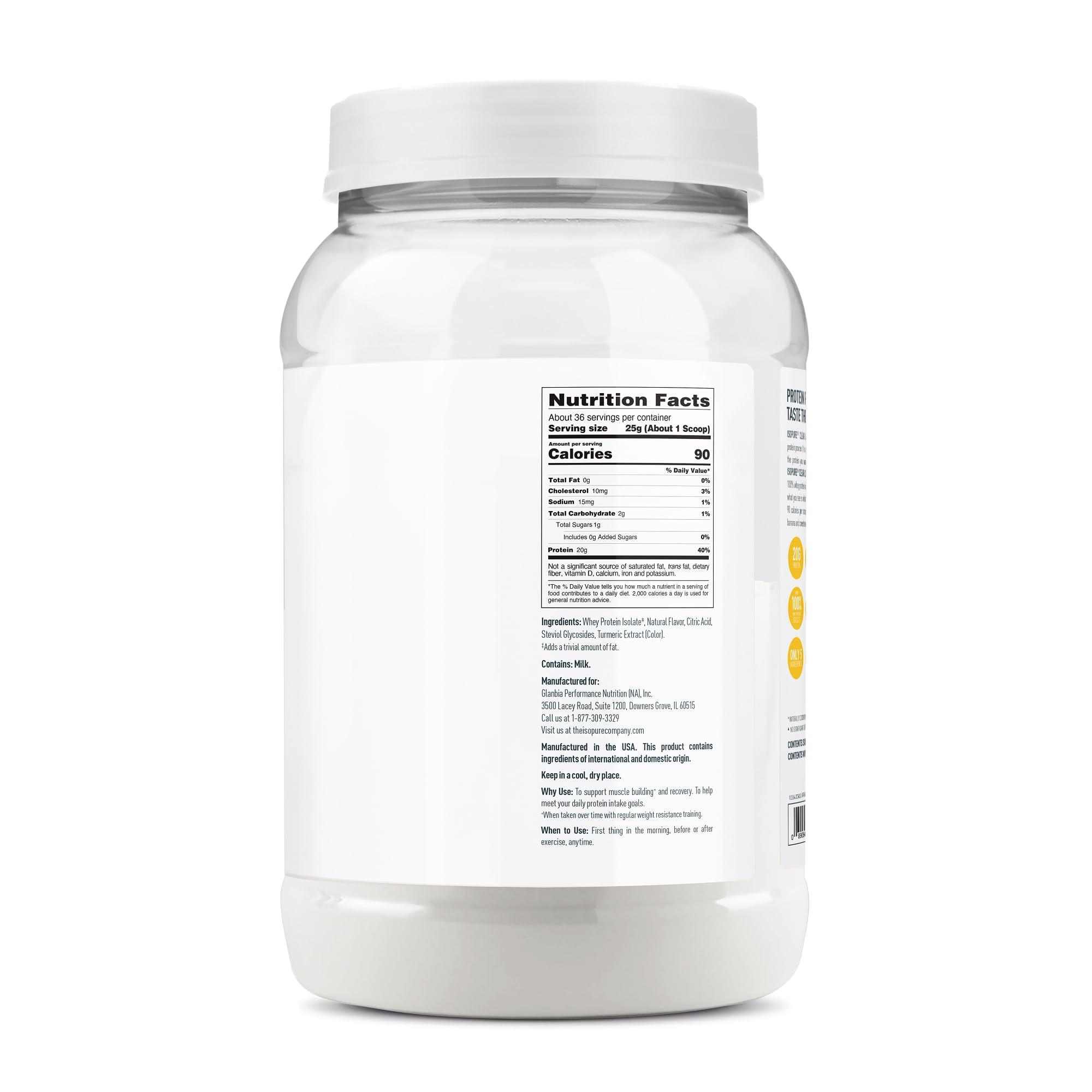 Isopure Isopure Clear Whey Isolate Protein Powder Infusions, Lactose Free, Gluten Free, Naturally Flavored, Pineapple Orange Banana, 20g Protein Per Serving, 1.9 Lb, 36 Servings