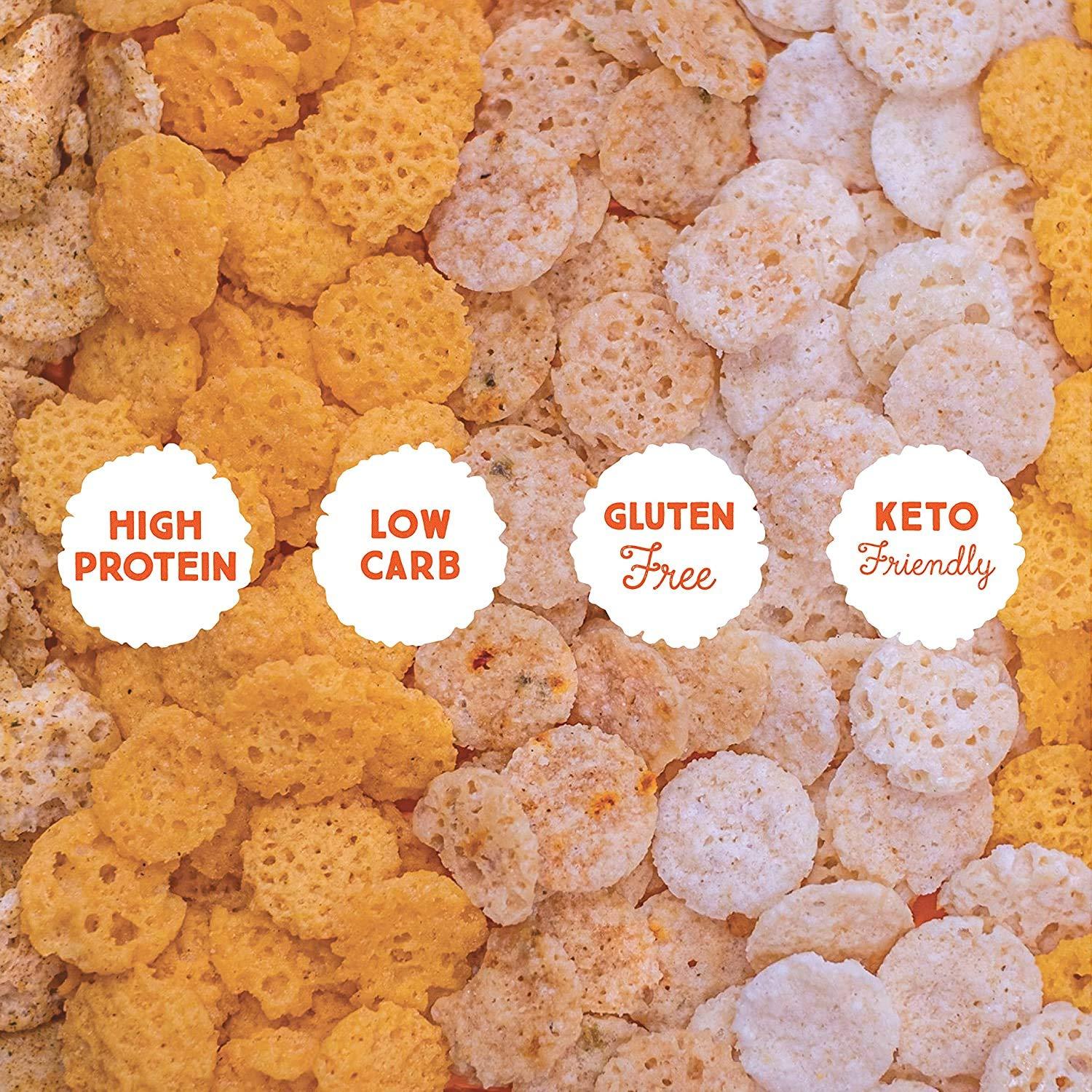 Whisps Whisps Cheese Crisps Cheddar Cheese| Protein Chips | Healthy Snacks | Protein Snacks, Gluten Free, High Protein, Low Carb Keto Food (2.12 Oz, 6 Pack)