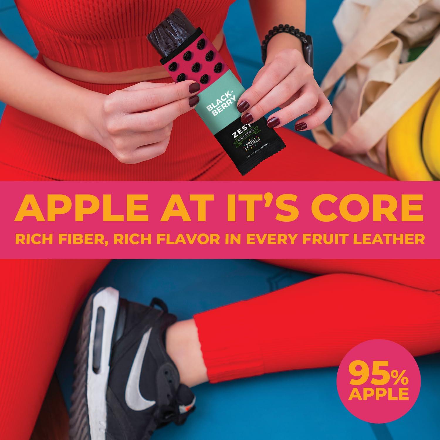 ZEST Delites Dried Fruit Bars by Zest Delites, Fruit Leather, Fruit Strips, Healthy Snacks Pack for Adults, Fruit Snacks, Lavashak, Apple-Based, Blackberry, Strawberry, 0.88 oz x 10