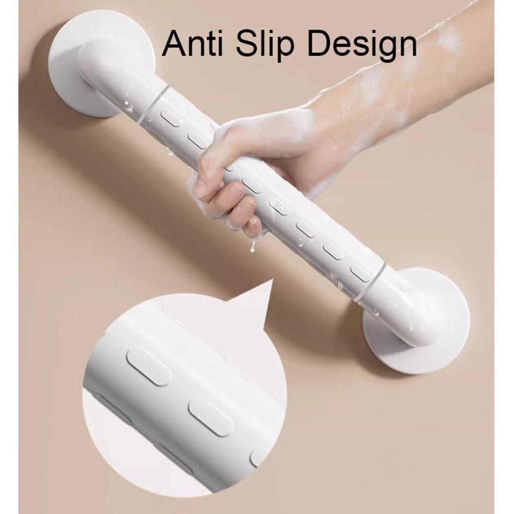 LAJUU Stainless Steel Grab Bars White Anti Slip Shower Handle Bathroom Balance Bars Grab Bar Hand Rail Support Assist Bath Handles for Handicap Elderly Injury (Size : 38cm)