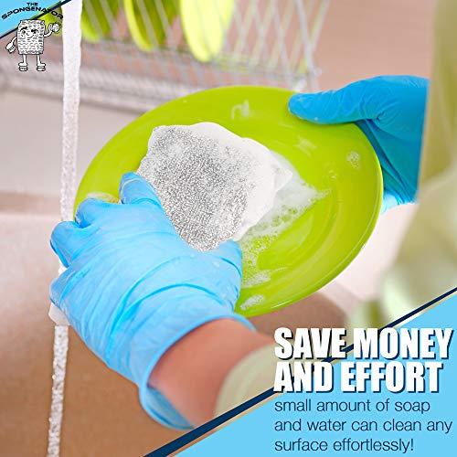 Spongenator SPONGENATOR Kitchen Scrubbing Sponges - Heavy Duty Non-Scratch Scrubbing Cleaner Sponges in 1 Color - Multi-Surface Non-Metal Dish Scouring Scrubbers for Fast Cleaning. (12 Pack)