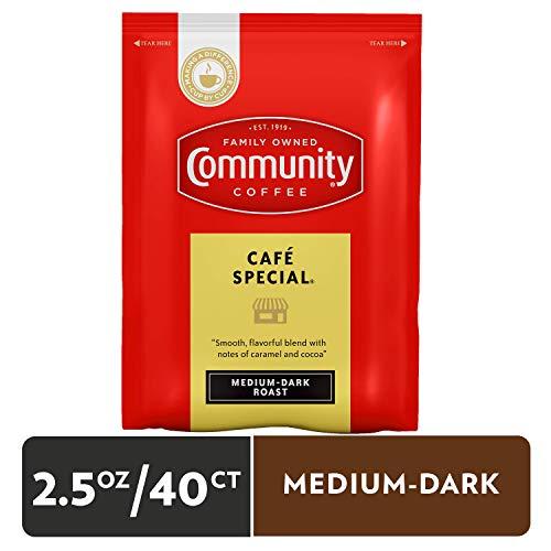 Community Coffee Community Coffee Café Special Pre-Measured Coffee Packs, Medium Dark Roast, 2.5 Ounce Bag (Box of 40)