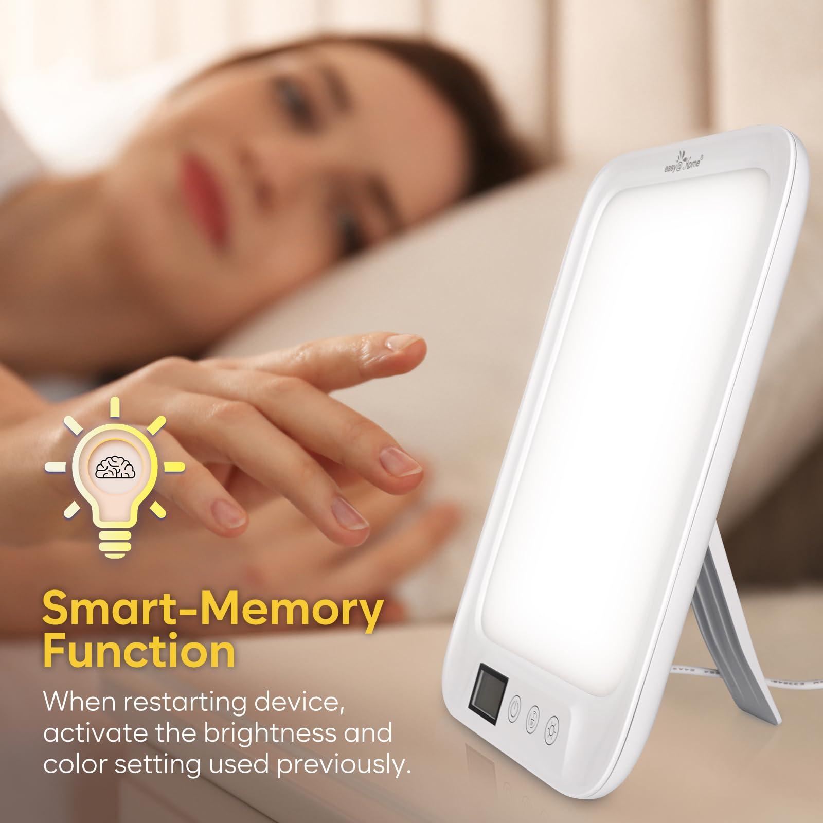 Easy@Home Easy@Home Light Therapy Lamp: LED Light Therapy Energy Lamp UV-Free with 10000 Lux | Sun Lamp with 3 Color Adjustable Brightness Levels | Timer Memory Function ELT-492-WT
