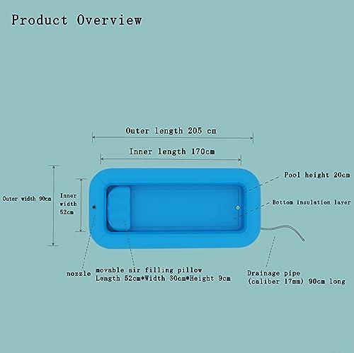 CEEBUS Inflatable Bathtub Portable Adult Tub PVC Body Washing Basin System Inflatable Hair Wash Basin Disabled Bed Shower Inflatable Tub Home Care Bed Accessories