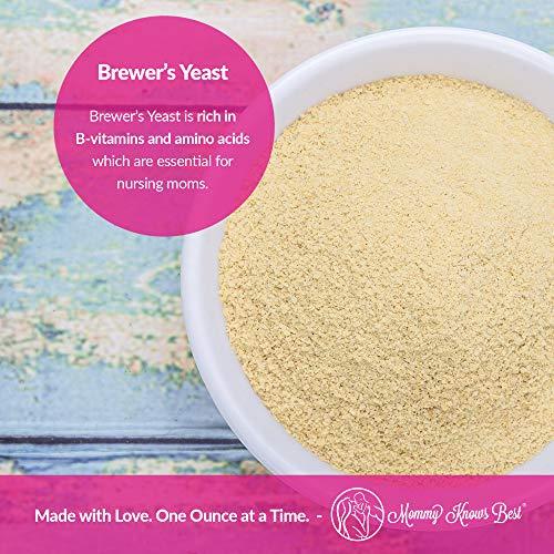 Mommy Knows Best Brewers Yeast Powder for Lactation Cookies for Breastfeeding - Lactation Supplement for Increased Breast Milk - Nutritional Yeast for Lactation Support - Breastmilk Supplement for Women - Easy to Bake