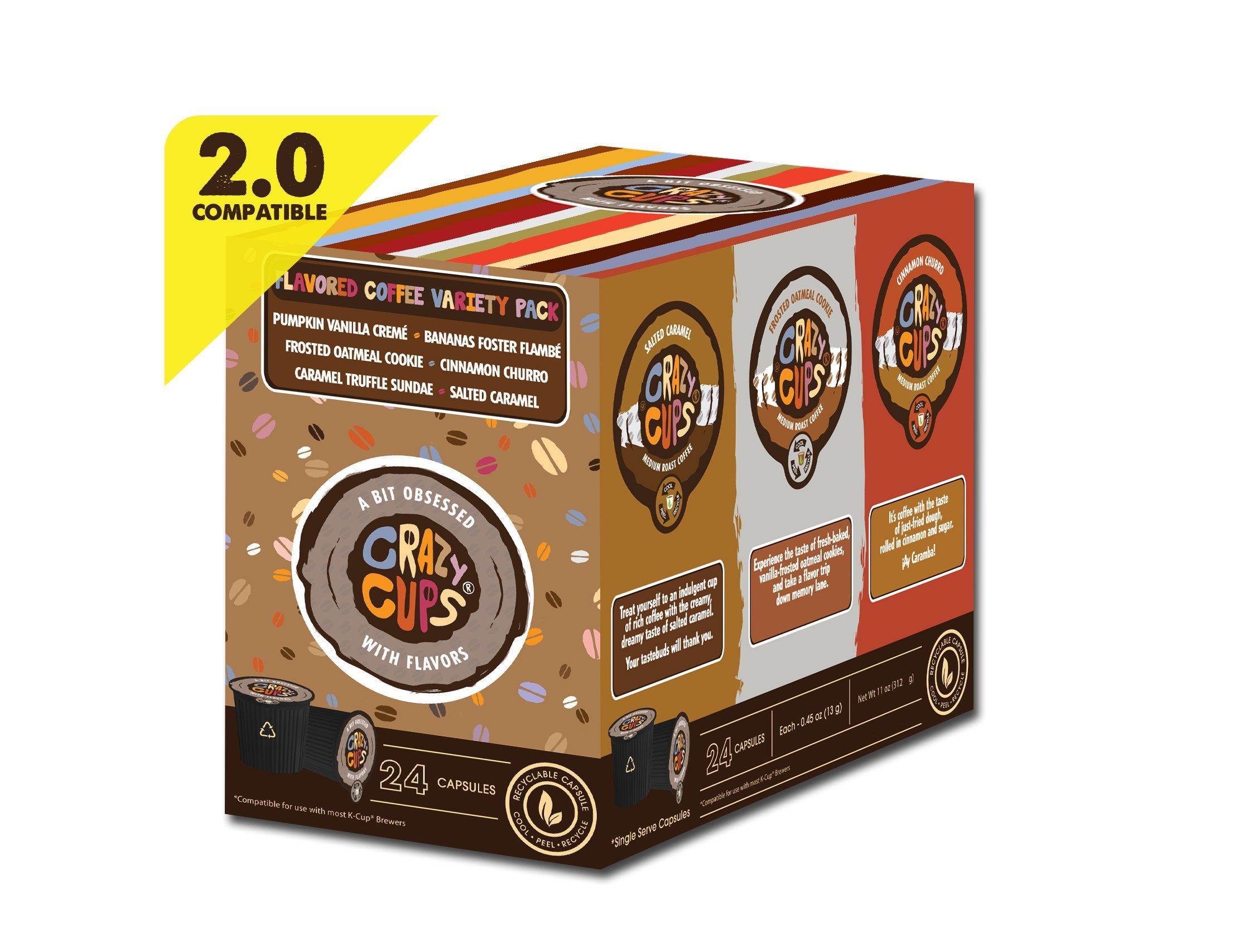 Crazy Cups Flavored Coffee Variety Pack for Keurig K Cups Machine from Crazy Cups (30 Count)