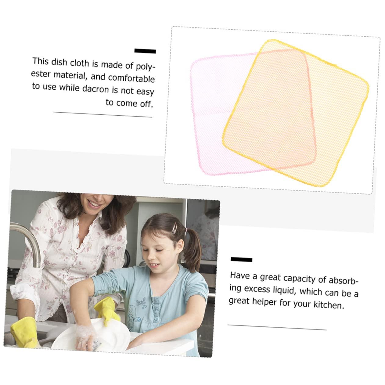 FOYTOKI FOYTOKI 6pcs Mesh Dishcloth Dish Towels Bulk Kitchen Cloth Netted Dish Cloths Crazy Drinking Straws Pet Towel Cleaning Rag Cleaning Scrubber Flexible Straw Dishwashing Polyester