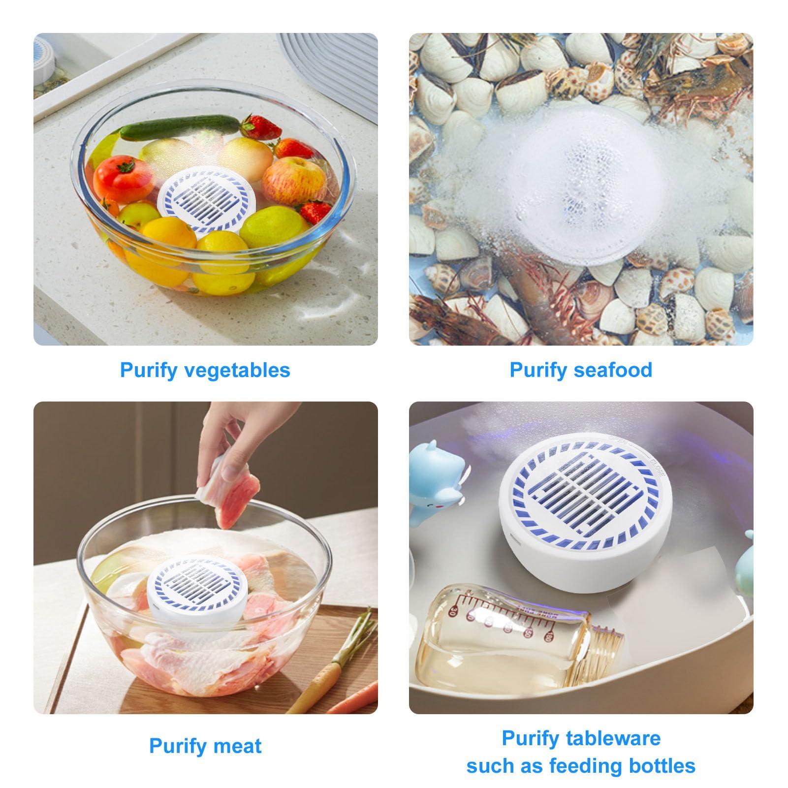 NineLife Basics Fruit and Vegetable Washing Machine, Rotatable Fruit and Vegetable Purifier Fruit Cleaner Device Turns on in The Water, IPX7 Water Type C Charging Fruit Cleaner Device