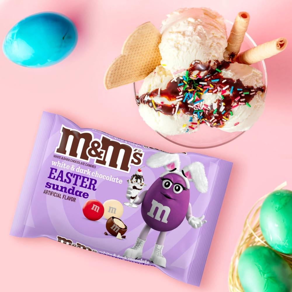 M&M\'S M&M\'S White & Dark Chocolate Easter Sundae Candy, 7.44 oz Bag