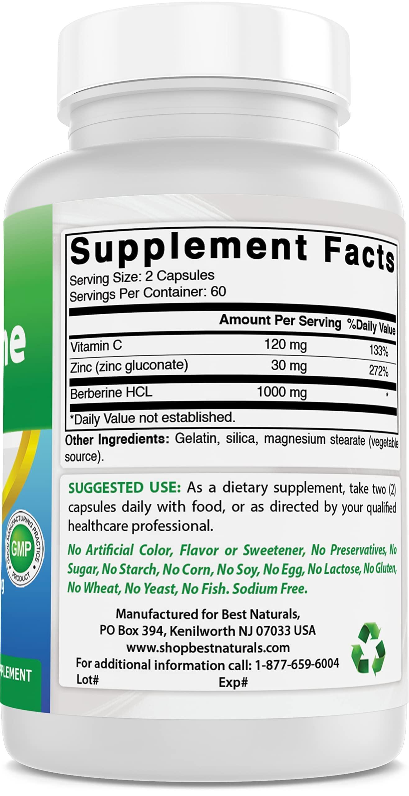 Best Naturals Gymnema Sylvestre Extract 500 mg & Berberine Plus 1000mg