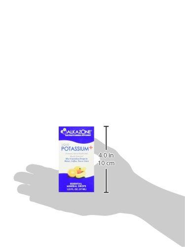 Alkazone ALKAZONE Liquid Potassium+ | Liquid Supplements Have Faster Absorption Rate | Concentrated | Easiest Way to take Potassium | Tasteless Flavorless | 1.25 Oz, Clear, Pack of 1