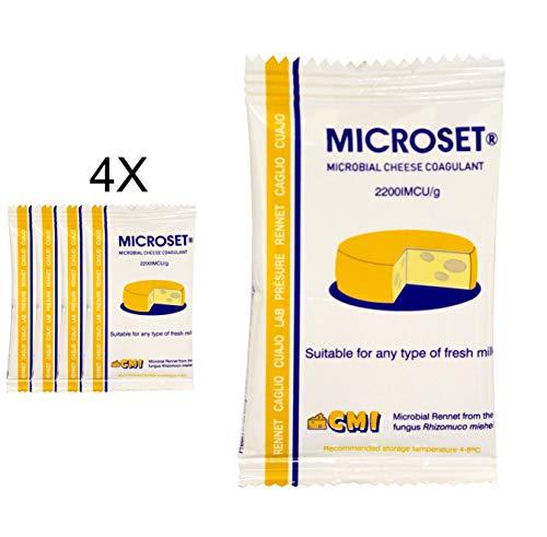 rennet ideal Microbial Rennet Mix Cheese Coagulant Microset each Sachets is 5g | add 1 sachet to 4 gallons (15 litres) of Milk | Can be use for smaller quantities of milk | | Cuajo Caglio Presüre Lab (4, 5g)