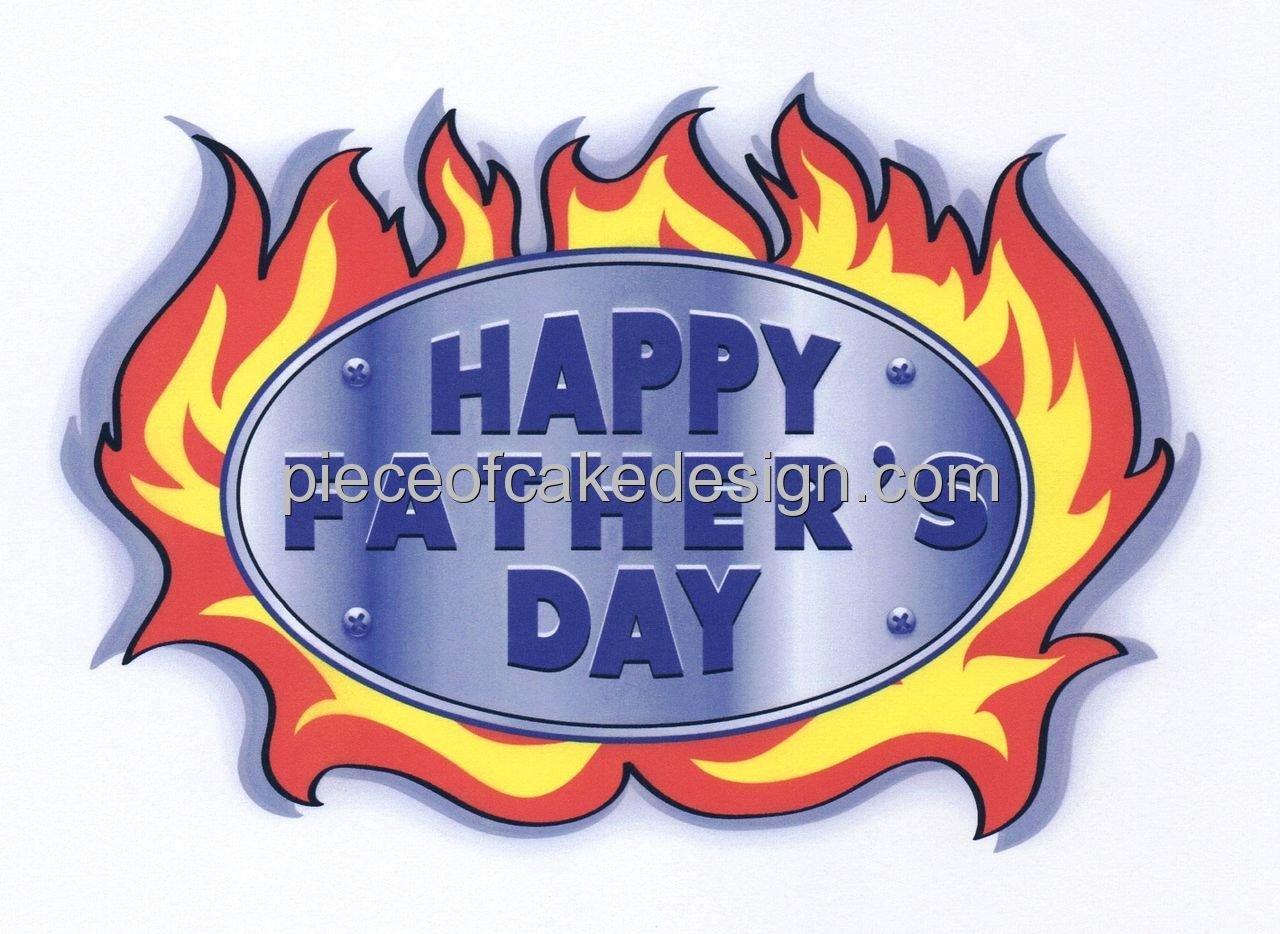 Art of Eric Gunty 3" Round ~ Father's Day Flame ~ Edible Cake/Cupcake Topper!!!