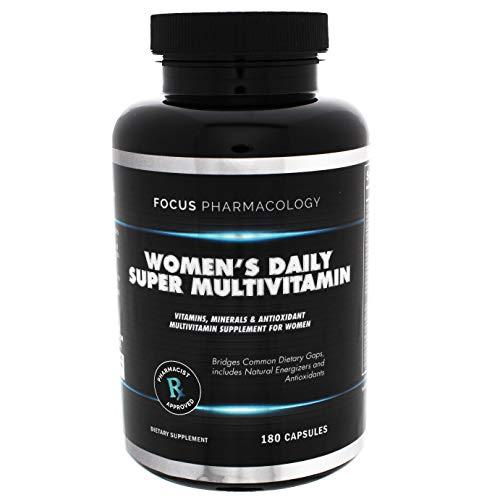 Focus Pharmacology Focus Pharmacology Women's Daily Super Multi-Vitamin for Women - 180 Ct Blend of Vitamins, Minerals, Plus Herbs for Energy, Focus, and Womens Health