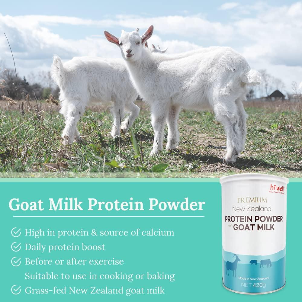 HI WELL PURE & NATURAL NEW ZEALAND Hi Well Premium New Zealand Protein Powder with Goat Milk 420g
