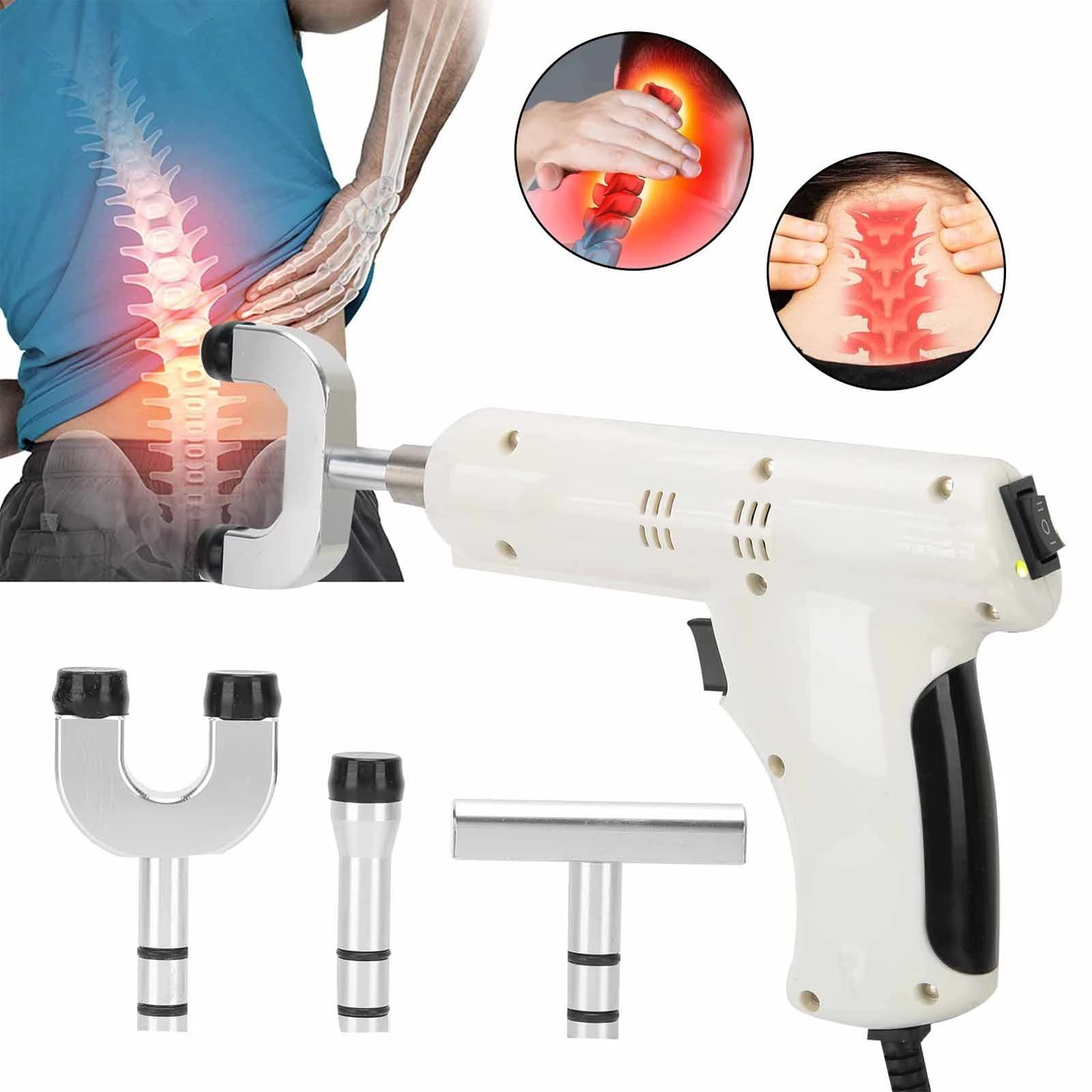 VEXIGO VEXIGO Electric Chiropractic Adjusting Tool, Spine Massager for Muscle Relax Pain Relief New Spinal Back Massage Correction Gun with 4 Massage Heads