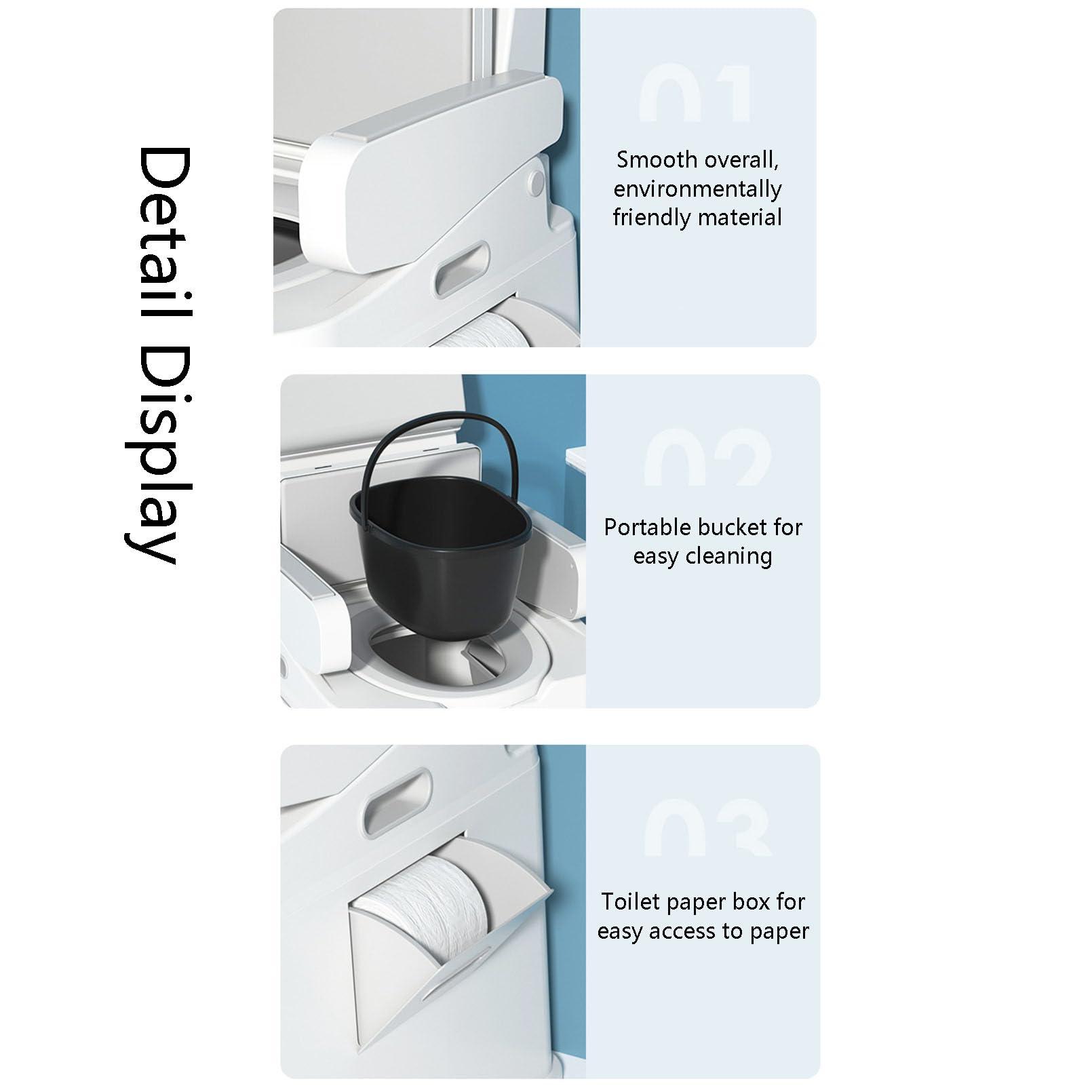 JATIBOSH Bedside Commode, Portable Toilet for Adults, Toilet Seat with Armrests, Non-Slip, Anti-Odor, Suitable for Disabled and Elderly, PP Material, Easy to Clean, Waterproof, Commode Toilet Chair