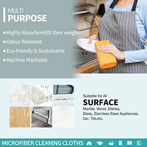 HOMERHYME HOMERHYME Microfiber Cleaning Cloth 12 Plus 20 Pack Cleaning Towels, 12\" x 12\" Dish Cloths, Lint Free Rag, Non-Abrasive Dusting Cloth, Washable, and Reusable